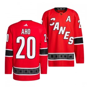 Carolina Hurricanes Sebastian Aho 20 Adidas 2022-23 Reverse Retro 2.0 Rot Trikot Authentic - Herren